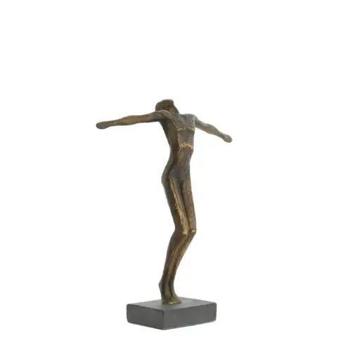 [LL-7609518] Ornement sur socle 29,5x9x35,5 cm JIP bronze antique+noir mat