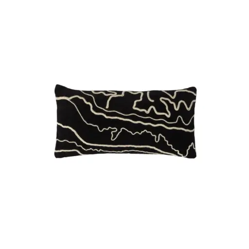 [LL-6873112] Coussin 60x30 cm CASTRO noir+beige