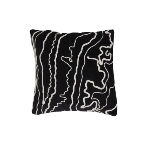 [LL-6873012] Coussin 45x45 cm CASTRO noir+beige