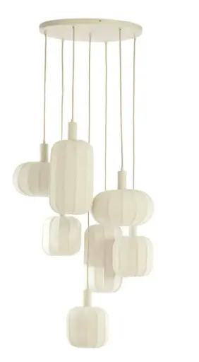 [LL-2992643] Lampe suspendue 7L Ø53x34 cm TUFIA lin crème