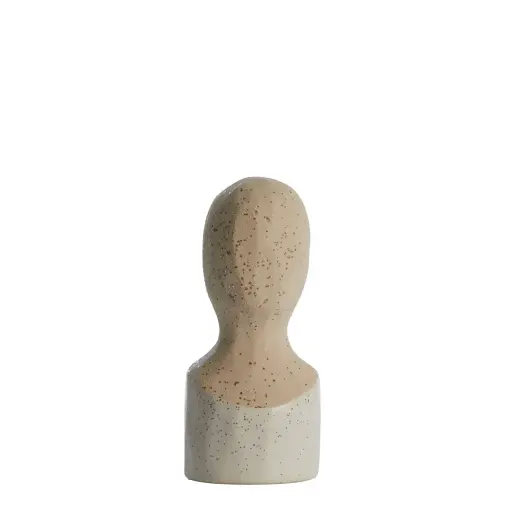 [LL-7600343] Ornement 9,5x8,5x20,5 cm BATTUDA céramique mat crème