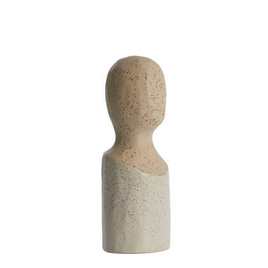 [LL-7600443] Ornement 9,5x8,5x25,5 cm BATTUDA céramique mat crème