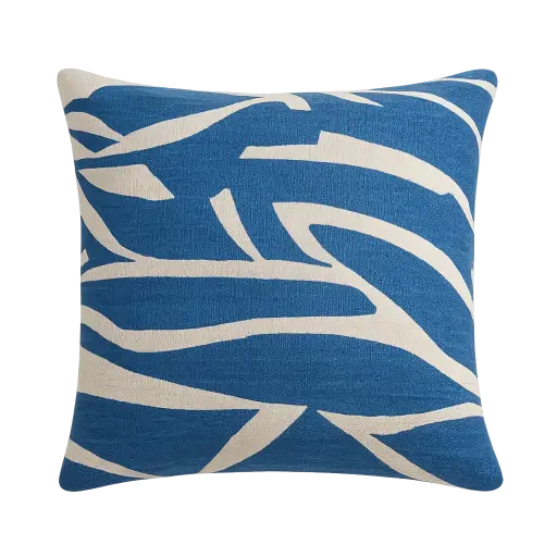 [LL-6888280] Coussin 45x45 cm PEORIA bleu+crème