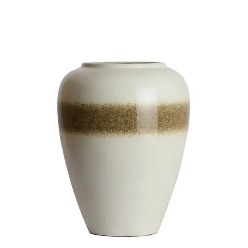 [LL-5763161] Vase déco Ø50x64 cm VALERIA céramique crème+marron