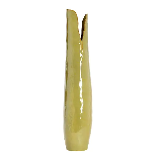 [LL-5756143] Vase déco 19,5x19x92 cm MESA céramique vert olive-brun