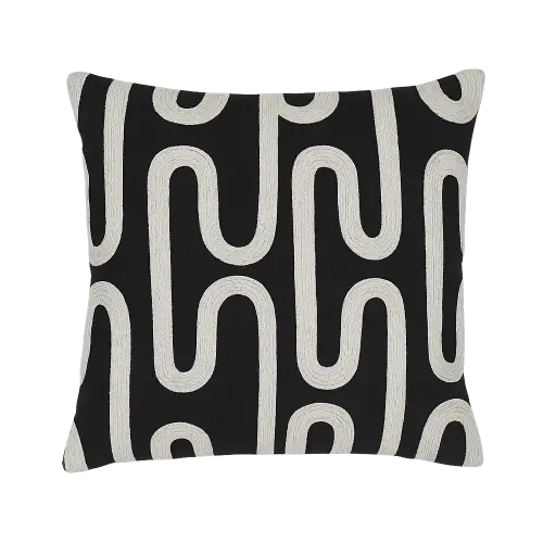 [LL-6872412] Coussin 45x45 cm OSHAWA noir+beige