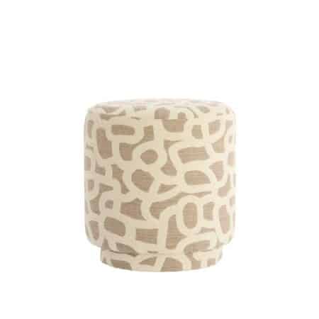 [LL-5511413] Pouf Ø40x44 cm DAVONTE taupe+beige