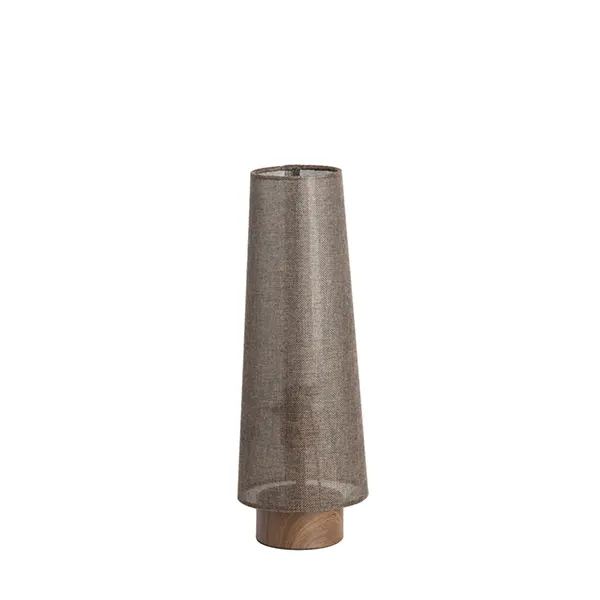 [LL-1891383] Lampe de table Ø15x42 cm HOWIE impression bois brun foncé + marron foncé
