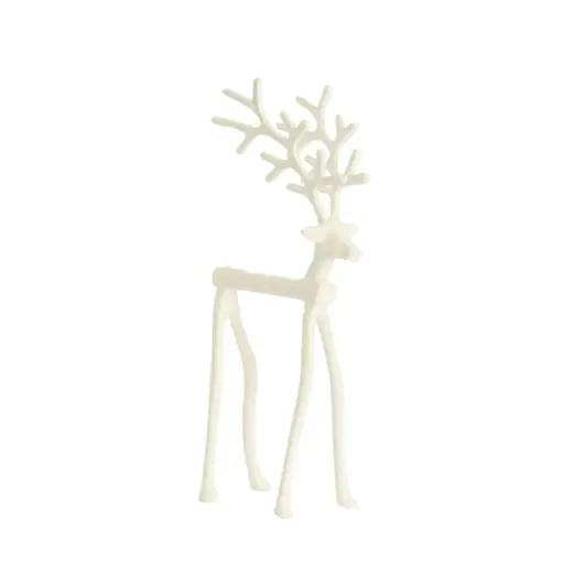 [LL-7482243] Ornement 20,5x17x36 cm RENNE, crème brillante