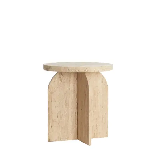 [LL-6793113] Table d’appoint Ø41x48 cm OTINIA sable travertin