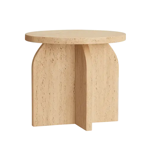 [LL-6793213] Table d’appoint Ø41x56 cm OTINIA sable travertin