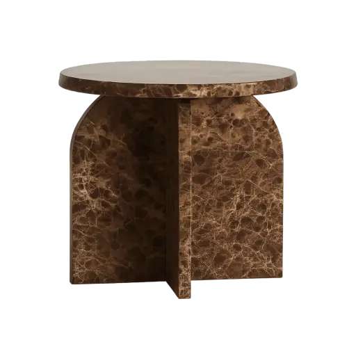 [LL-6793284] Table d’appoint Ø41x56 cm marbre OTINIA brun foncé