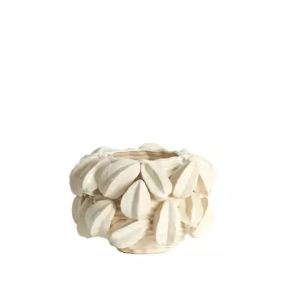 [LL-5878843] Vase déco 33,5x33x23 cm CARAMBOLE céramique crème