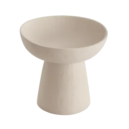 [LL-6613743] Plat sur socle Ø20,5x18 cm Crème OTA
