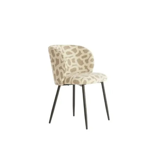 [LL-6772913] Chaise de salle à manger 56x55x79 cm ELYNA taupe+beige-noir mat