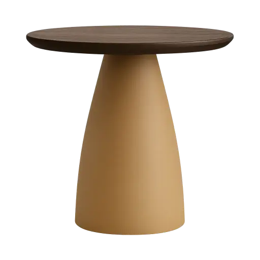 [LL-5517684] Table à manger Ø120x76 cm PALMIRA bois huilé brun+beige mat