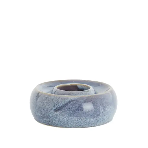 [LL-7784487] Photophore Ø20,5x7,5 cm OTHONI céramique bleu-violet