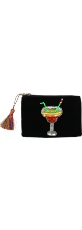 [HO-6543-3] POCHETTE À PERLES "COCKTAIL" ROUGE