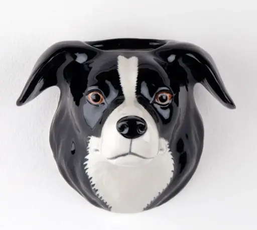 [QU-1104] Vase mural Border Collie