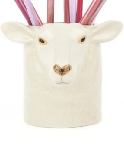[QU-196] Vase à fleurs de mouton blanc Suffolk
