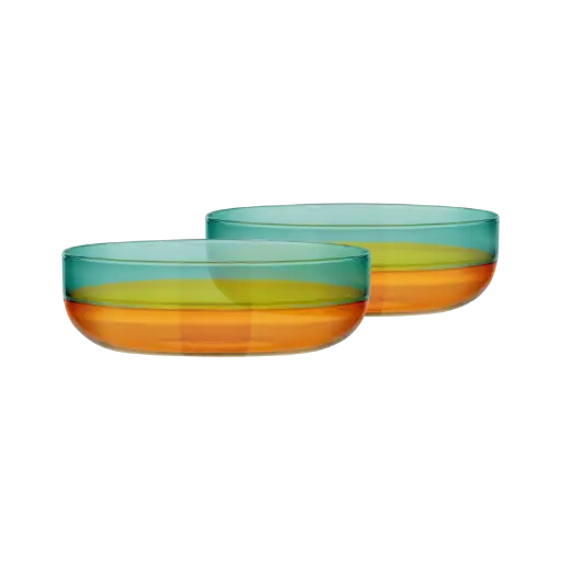 [RE-SL47] Coupelles en verre 'amber', lot de 2