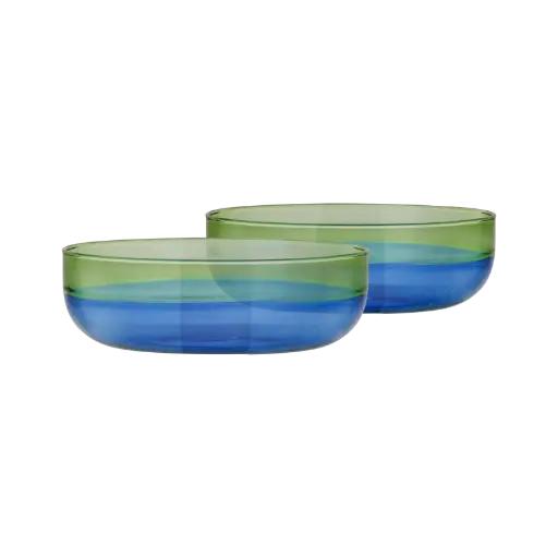 [RE-SL48] Coupelles en verre 'ocean', lot de 2