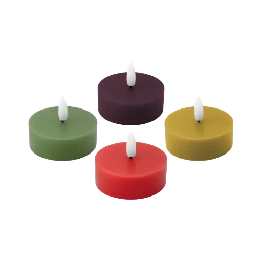 [RE-ETL01] Bougies à réchaud LED 'Levi', lot de 4