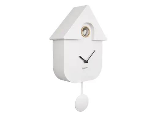 [PR-KA5768WH] Horloge murale Modern Cuckoo ABS blanc