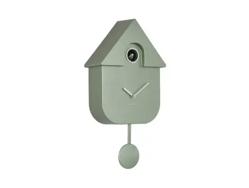 [PR-KA5867GR] Horloge murale Coucou moderne ABS métallisé jungle vert