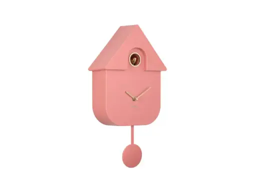 [PR-KA6094PI] Horloge murale moderne Coucou Oro ABS rose beige