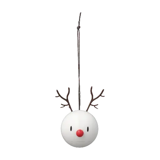 [FH-26096] Hoptimist Décoration à suspendre Renne de Noel 2 pces Blanc