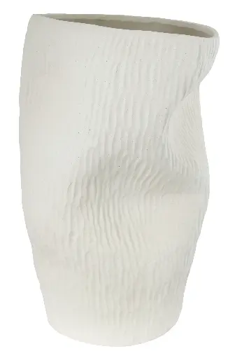 [SH-67703] Vase valves en porcelaine sable blanc