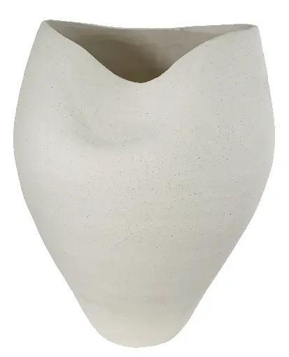 [SH-67701] Vase distorsion en porcelaine sable blanc