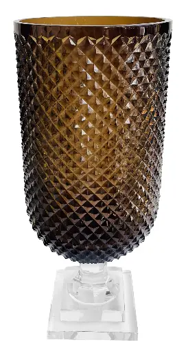 Vase cristaux diamant brun