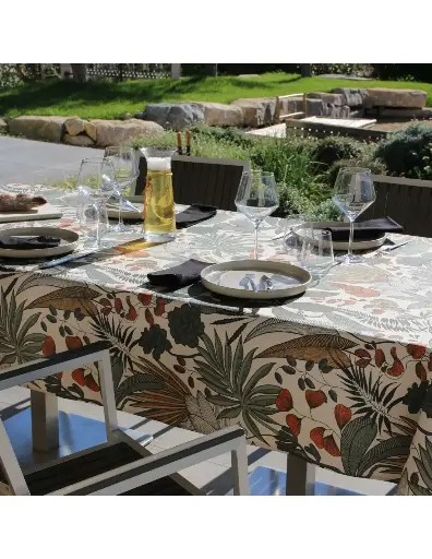 [SU-A0996CITR] [SUD ETOFFE] 250X150 NAPPE PLASTIFIE LOMBOK CITROUILLE