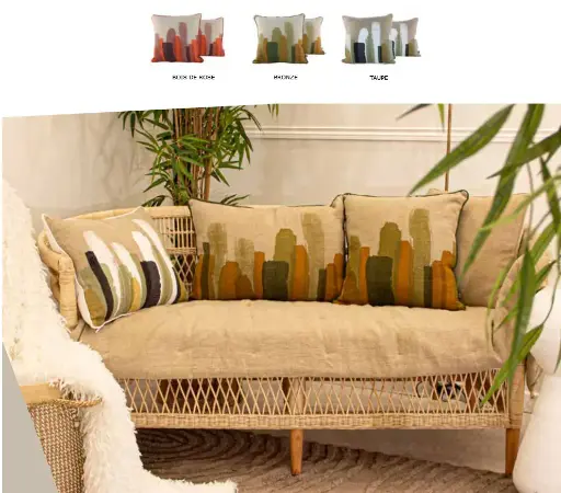 [SU-A37482BOIS] COUSSIN ESQUISSE 45X45  BOIS DE ROSE