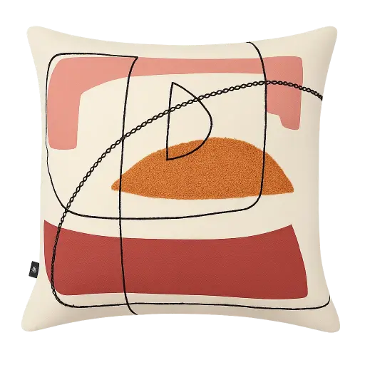 [SU-A37482BOIS] COUSSIN ESQUISSE 45X45  BOIS DE ROSE