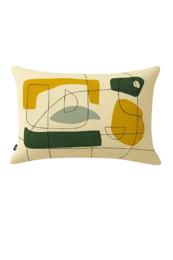 [SU-A36492OILG] [SUD ETOFFE] COUSSIN LUNE 40X60 OIL GREEN