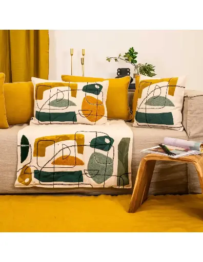 [SU-A36492OILG] COUSSIN LUNE 40X60 OIL GREEN