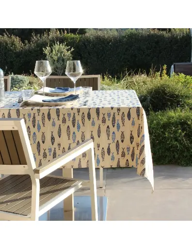 [SU-A97118MARI] [SUD ETOFFE] 300X150 NAPPE PLASTIFIEE SARDINE MARINE