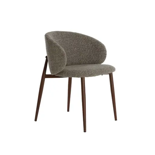 [LL-5507312] Dining Chair 57X56X74 Cm Aluko Black-Light Brown+Brown