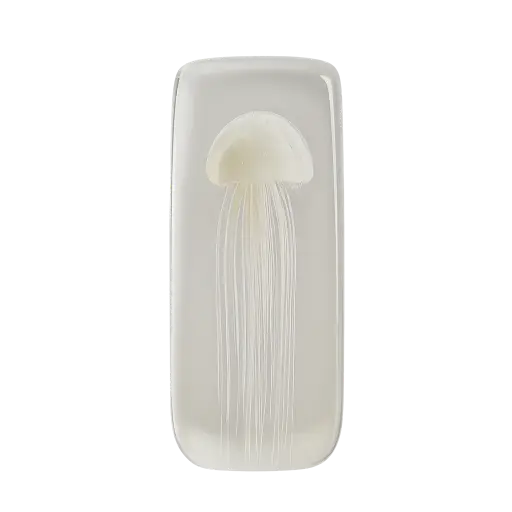 [LL-7490943] Ornament 6X6X18,5 Cm Jellyfish Glass Cream