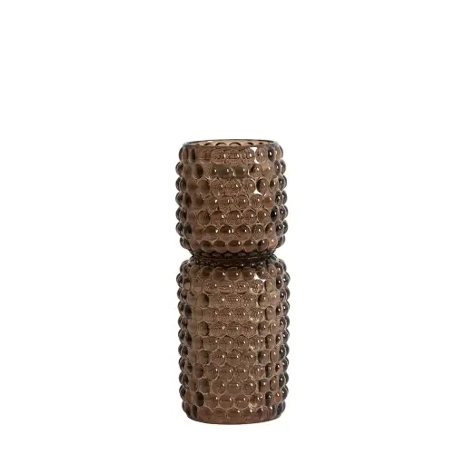 [LL-7774683] Tealight On Base Ø9X20,5 Cm Bublini Glass Dark Brown