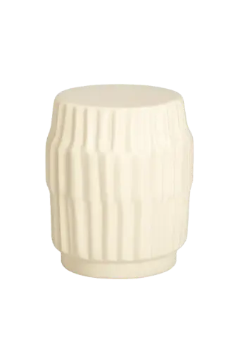 [LL-6799746] Side Table Ø40X52 Cm Isili Ceramics Matt White