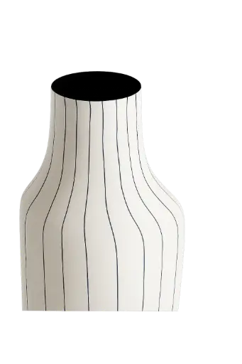 [LL-5889746] Vase Deco Ø27X49 Cm Sindo Shiny White+Black