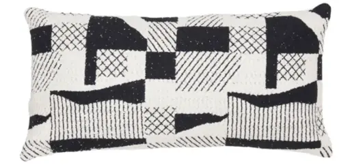 [LL-6874112] Cushion 60X30 Cm Cesena Black+Beige