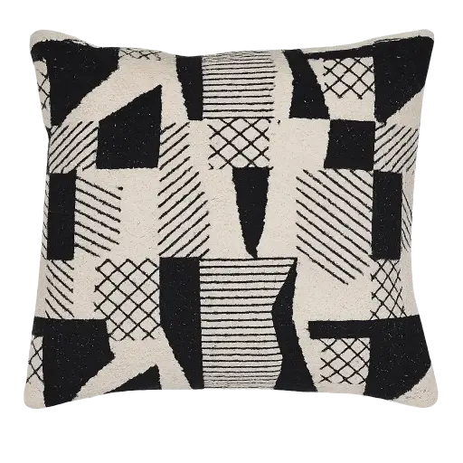 [LL-6874012] Coussin 45X45 Cm Cesena Black+Beige