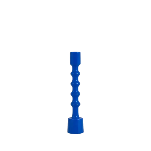 [LL-6036980] Candle Stick Ø4,5X24 Cm Babimo Shiny Blue