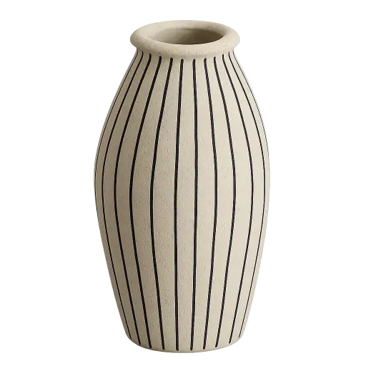 [LL-5898043] Vase Deco Ø23,5X43 Cm Diphu Ceramics Cream-Black