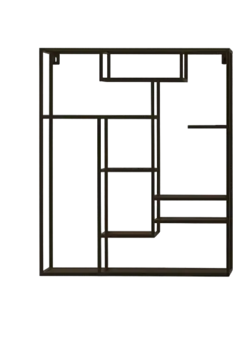 [LL-6729520] Wall Rack 110X25,5X150 Cm Talara Antique Black